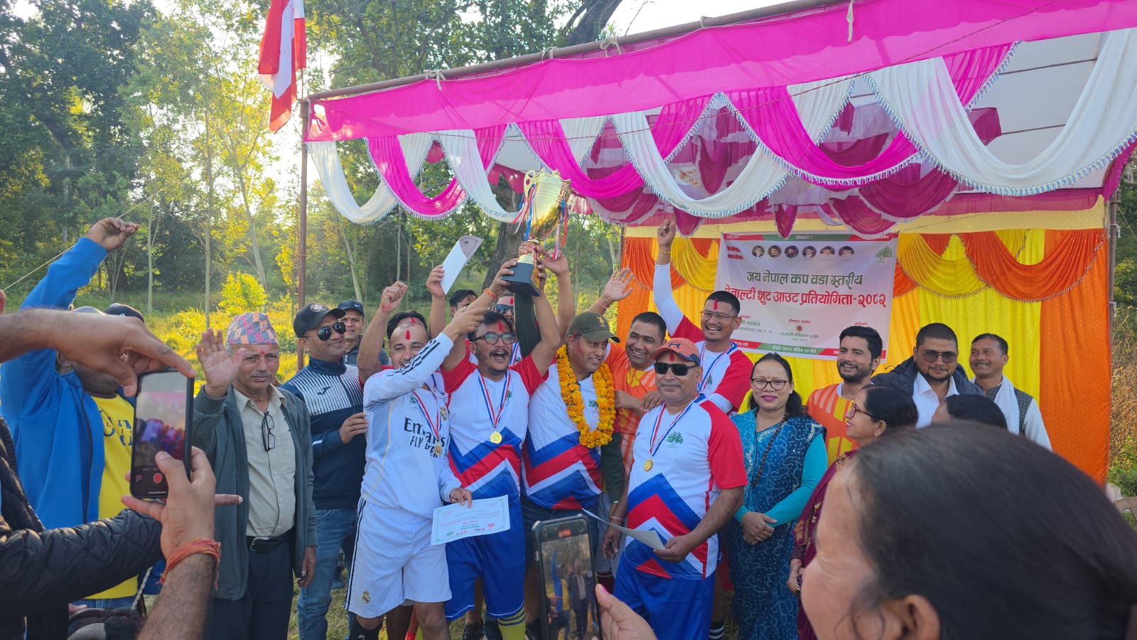 धनगढी–१६ घसिटामा सम्पन्न ‘जय नेपाल कप’ पेनाल्टी शुटआउट: वडा नं. ३ च्याम्पियन