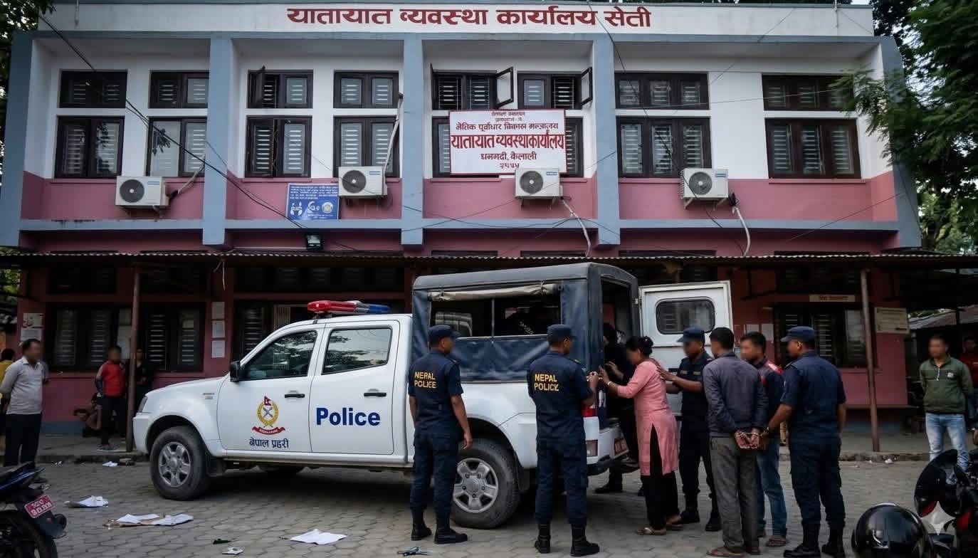 धनगढीमा यातायात र मालपोतबाट पक्राउ परेका १२ जनाको पहिचान खुल्यो