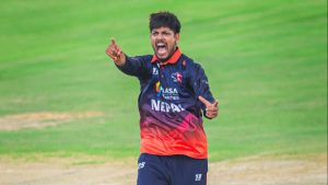 विश्वकप लिग २ क्रिकेट १०० विकेटको कोशेढुङ्गाबाट केवल १ विकेटले चुके सन्दीप लामिछाने