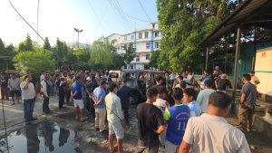 सेती अस्पतालको पार्किङमा आगलागी, स्कार्पियो ध्वस्त