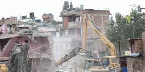 धोबी खोला करिडोरका पक्की घर भत्काउन थालियो
