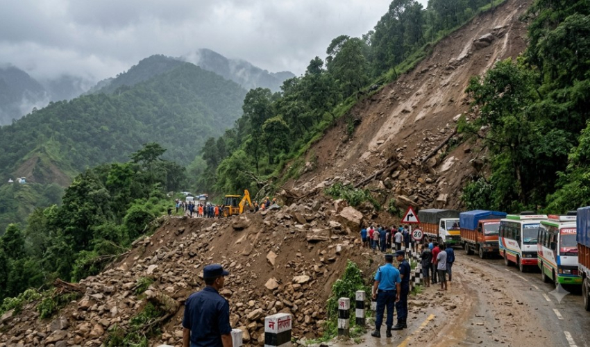 अविरल वर्षापछि बैतडी र दार्चुलामा पहिरो, राजमार्ग बन्द